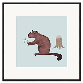 Gerahmter Kunstdruck Biber