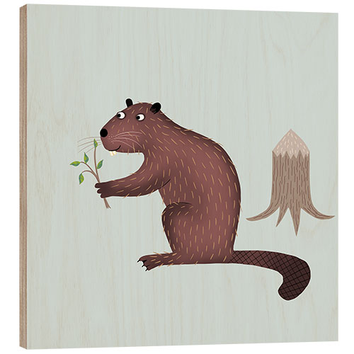 Wood print Beaver