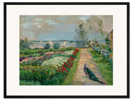 Gerahmter Kunstdruck Park am Wannsee (Blumengarten mit Pfau), 1912