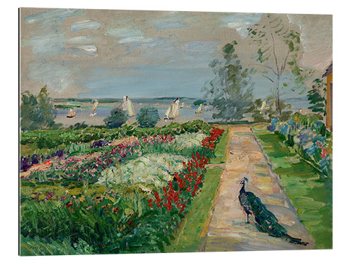 Tableau en plexi-alu Park at Wannsee (flower garden with peacock), 1912