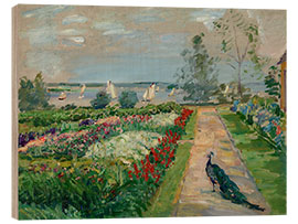 Wood print Park at Wannsee (flower garden with peacock), 1912