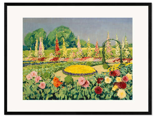 Kehystetty taidepainatus Flower Garden at the Clarenbach House, Max Clarenbach