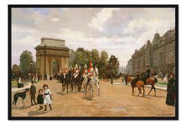 Gerahmter Kunstdruck Die Life Guards passieren Hyde Park Corner, Filippo Baratti