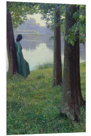 Hartschaumbild Morgen am Teich in Rastede, Hugo Duphorn, 1906