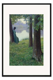 Gerahmter Kunstdruck Morgen am Teich in Rastede, Hugo Duphorn, 1906