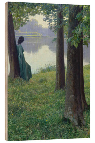 Holzbild Morgen am Teich in Rastede, Hugo Duphorn, 1906