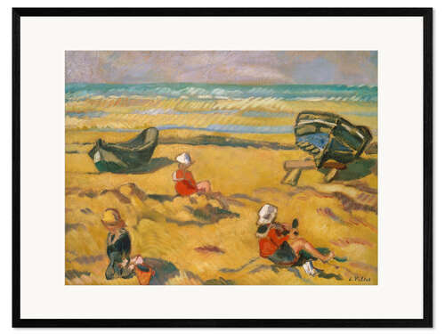 Impression artistique encadrée Children on the Sea Beach