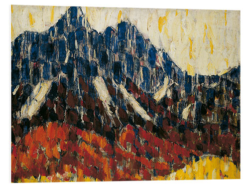 Print på skumplade Mountains with Larch Forest, 1912