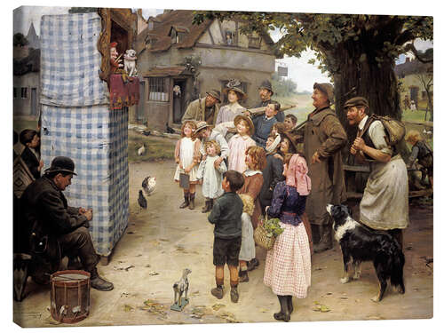 Canvastavla The Punch and Judy Show in the Village, 1912