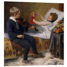 Foam board print The Serenade at the Sickbed, August Frind, 1896