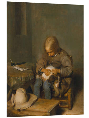 Bilde på skumplate A Child Picks Fleas Off his Dog, Gerard ter Borch