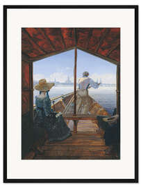 Gerahmter Kunstdruck Die Kahnfahrt auf der Elbe bei Dresden, 1827