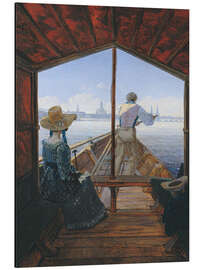 Magnettafel Die Kahnfahrt auf der Elbe bei Dresden, 1827