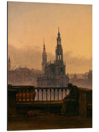 Magnettafel Blick auf Dresden mit Mondsichel