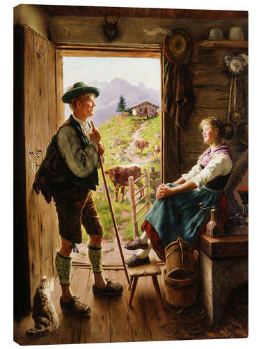 Canvas print Tyrolean Couple, Karl Emil Rau