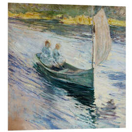 Foam board print Two children in a sailboat