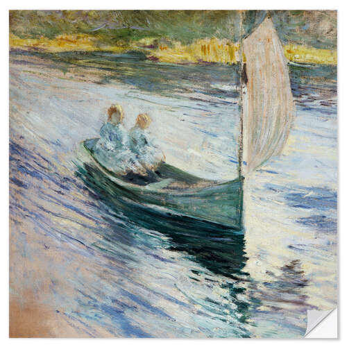 Selvklæbende plakat Two children in a sailboat