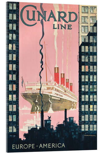 Stampa su vetro acrilico Cunard Line, Europe-America