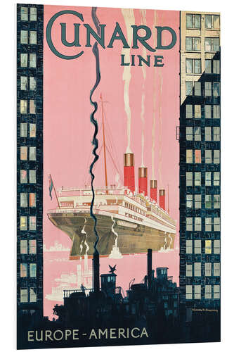 Tableau en PVC Cunard Line, Europe-America