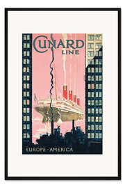 Gerahmter Kunstdruck Cunard Line, Europa-Amerika