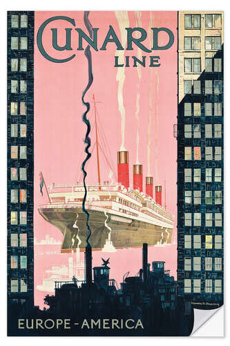 Sticker mural Cunard Line, Europe-America