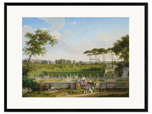 Framed art print Park of Villa Pamphili, Johann Christian Reinhart