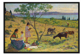 Gerahmter Kunstdruck Auf dem Land (Bucolique)