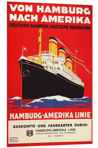 Quadro em PVC Hamburg-America Line