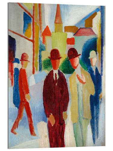 Stampa su plexi-alluminio Street with People, 1914