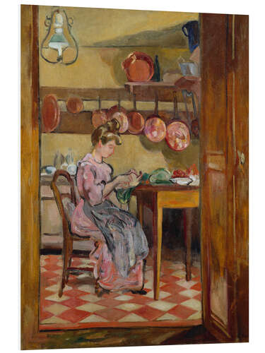 Print på skumplade Madame Valtat in the kitchen, 1905