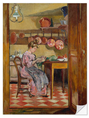 Selvklebende plakat Madame Valtat in the kitchen, 1905