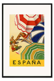 Gerahmter Kunstdruck España - Vintage Strandurlaub
