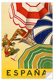 Självhäftande poster España - Vintage Beach Vacation