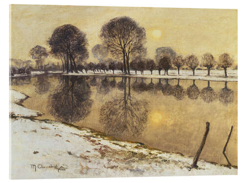 Akrylbilde Winter sun, Max Clarenbach
