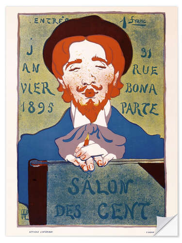 Selvklebende plakat Salon des Cents, 1895