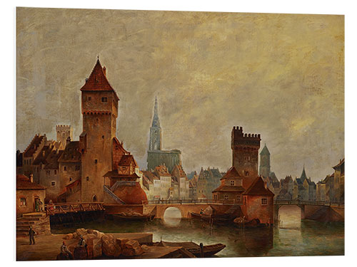 Stampa su PVC Historical view of Strasbourg, 1846