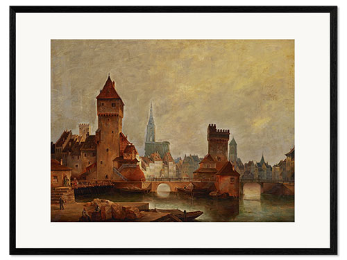 Impresión de arte enmarcada Historical view of Strasbourg, 1846