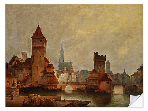 Vinilo para la pared Historical view of Strasbourg, 1846