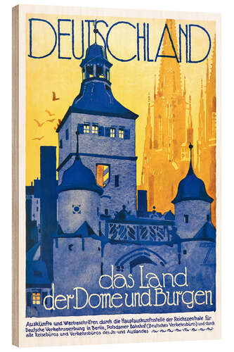 Wood print Deutschland, the Land of Cathedrals and Castles