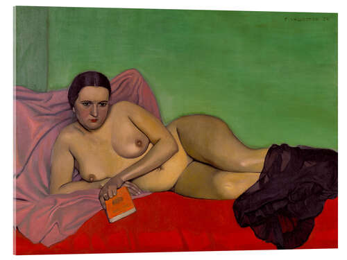 Quadro em acrílico Naked woman with a book