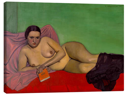 Canvas print Naked Woman with a Book