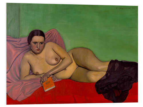 Foam board print Naked Woman with a Book