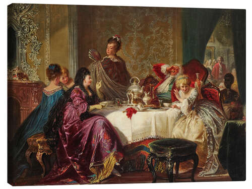 Canvas print Münchhausen telling his stories in the ladies' circle, Max Gaisser