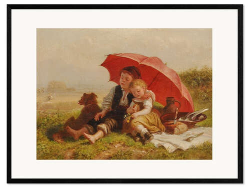 Impression artistique encadrée Lunch Break, Julius Köckert