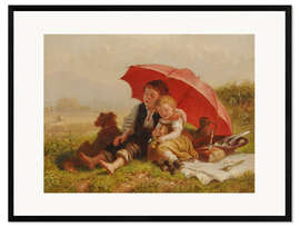 Impressão artística com moldura Lunch Break, Julius Köckert