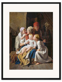 Gerahmter Kunstdruck Großmutterfreuden, Ferdinand Georg Waldmüller