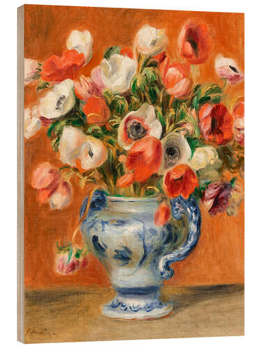 Wood print Vase with anemones, 1890