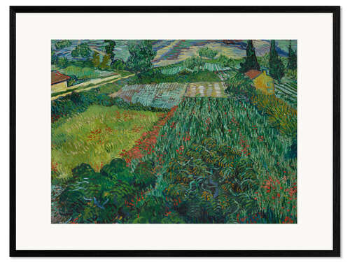 Impresión de arte enmarcada Poppy Field, 1889