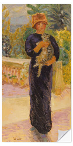 Vinilo para la pared Lady with a cat, 1912