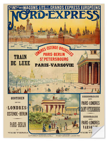 Vinilo para la pared Nord-Express, Paris-Saint Petersbourg, 1896